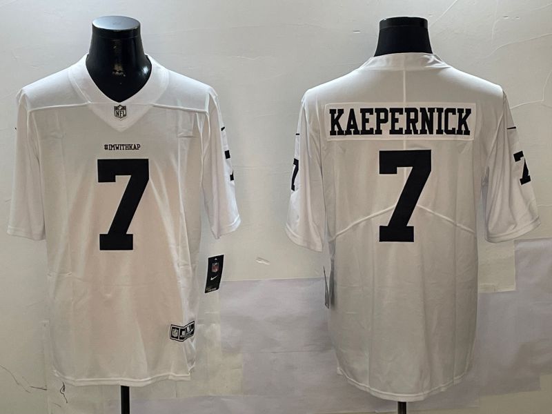 Men Oakland Raiders #7 Kaepernick White Second generation 2024 Nike Limited NFL Jersey style 1